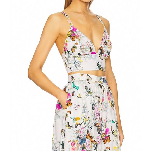 NEW L'AGENCE kaori bralette in white charonda butterfly - Picture 3 of 4